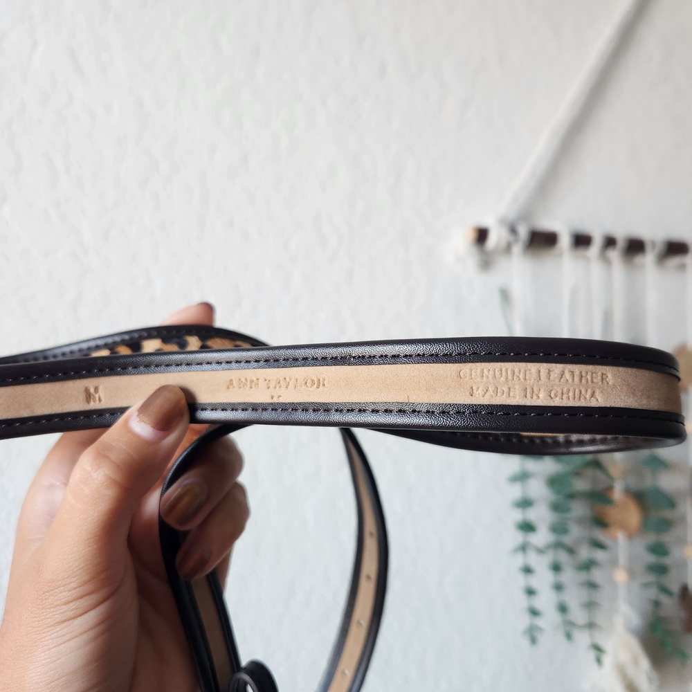 Ann Taylor Leopard Print Belt - Black and Tan - Picture 5 of 5